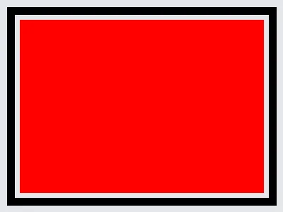 A red rectangle with margin, padding, and a black border